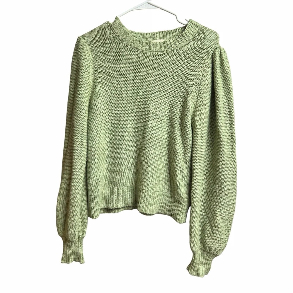 ARITZIA WILFRED | Atwood Sage Green Alpaca Knit Sweater Puff Sleeve Size L